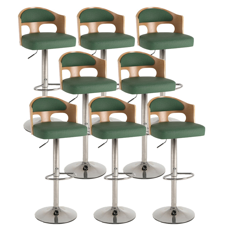 Contemporary Metal Barstool Faux Leather Counter Stool With Chrome Base