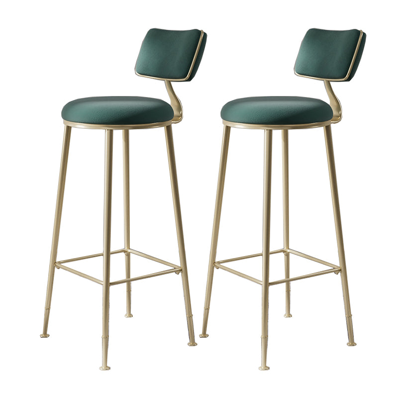 Glam Metal Barstool Fabric Counter Stool in Matte Finish for Indoor