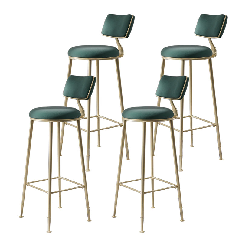 Glam Metal Barstool Fabric Counter Stool in Matte Finish for Indoor