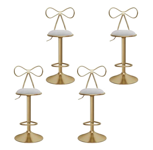 Glam Round Bar & Counter Stool Metal Adjustable Counter Stool with Swivel