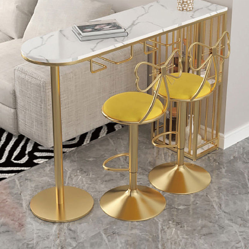 Glam Round Bar & Counter Stool Metal Adjustable Counter Stool with Swivel