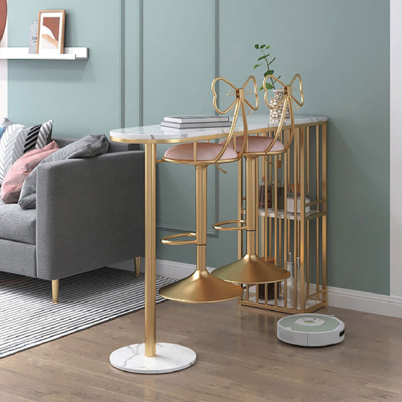 Glam Round Bar & Counter Stool Metal Adjustable Counter Stool with Swivel