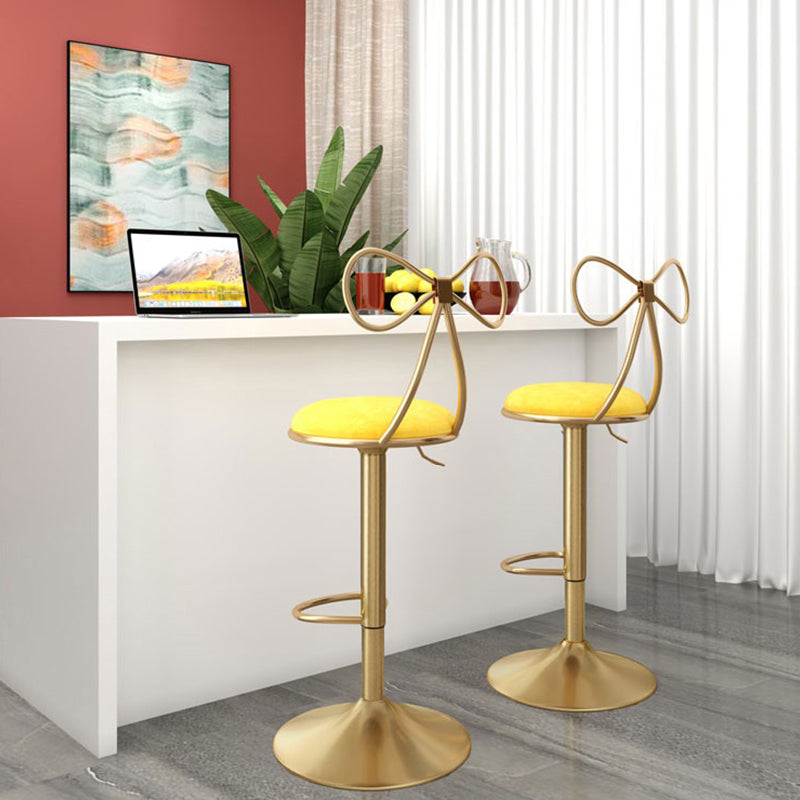 Glam Round Bar & Counter Stool Metal Adjustable Counter Stool with Swivel