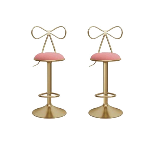 Glam Round Bar & Counter Stool Metal Adjustable Counter Stool with Swivel