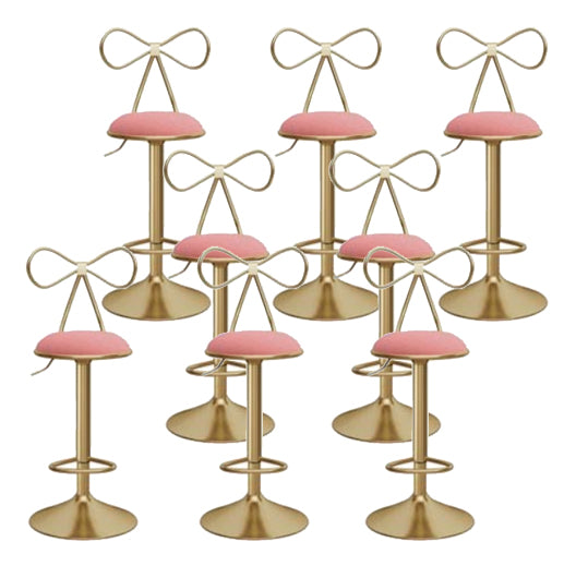 Glam Round Bar & Counter Stool Metal Adjustable Counter Stool with Swivel