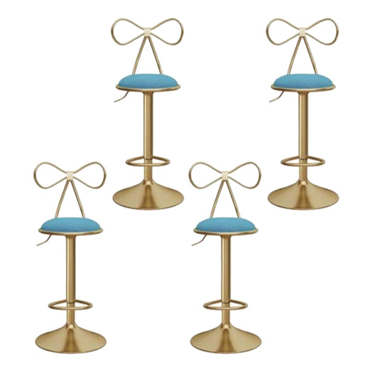 Glam Round Bar & Counter Stool Metal Adjustable Counter Stool with Swivel