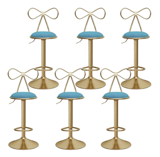 Glam Round Bar & Counter Stool Metal Adjustable Counter Stool with Swivel