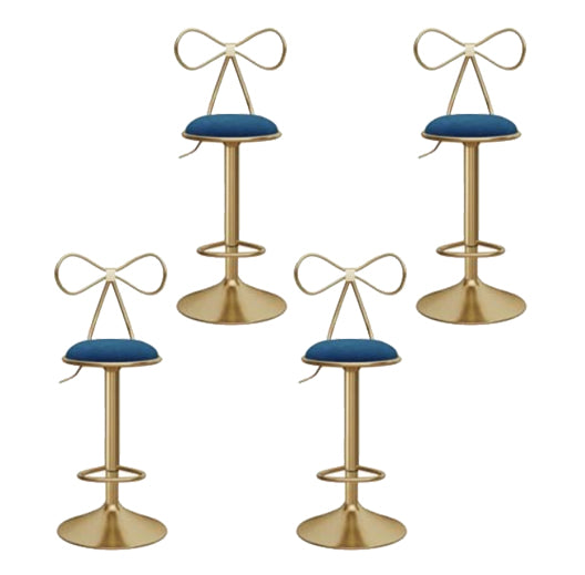 Glam Round Bar & Counter Stool Metal Adjustable Counter Stool with Swivel