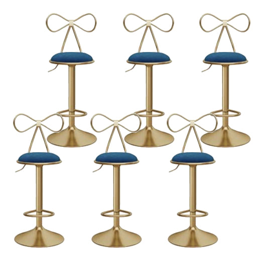 Glam Round Bar & Counter Stool Metal Adjustable Counter Stool with Swivel