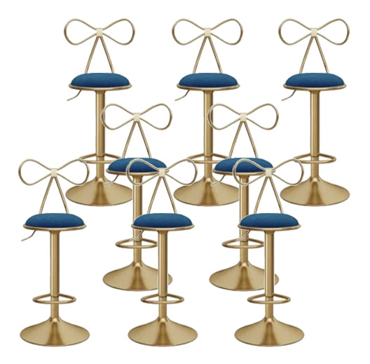 Glam Round Bar & Counter Stool Metal Adjustable Counter Stool with Swivel