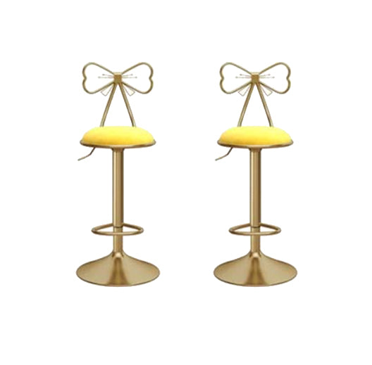 Glam Round Bar & Counter Stool Metal Adjustable Counter Stool with Swivel