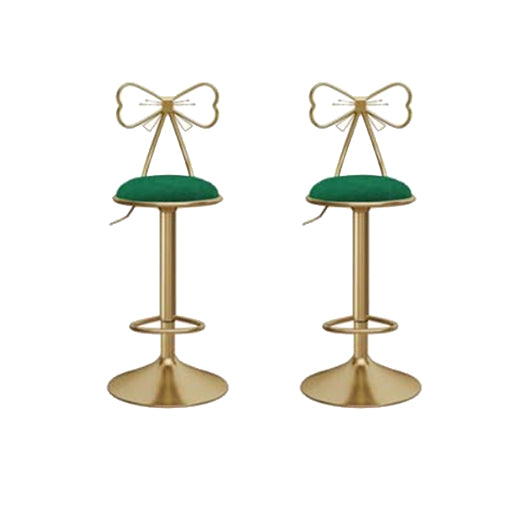 Glam Round Bar & Counter Stool Metal Adjustable Counter Stool with Swivel