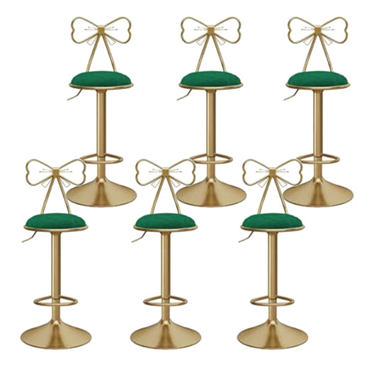 Glam Round Bar & Counter Stool Metal Adjustable Counter Stool with Swivel