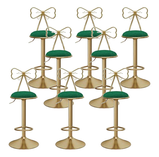 Glam Round Bar & Counter Stool Metal Adjustable Counter Stool with Swivel