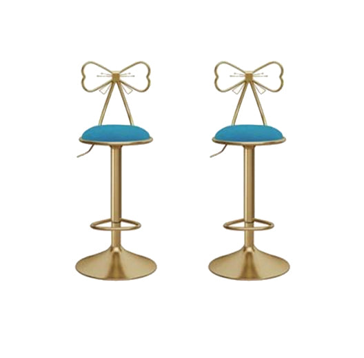 Glam Round Bar & Counter Stool Metal Adjustable Counter Stool with Swivel