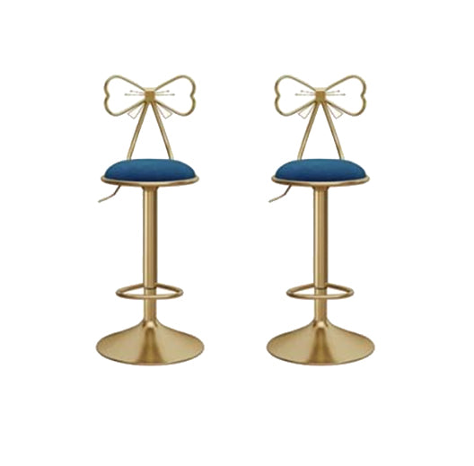 Glam Round Bar & Counter Stool Metal Adjustable Counter Stool with Swivel