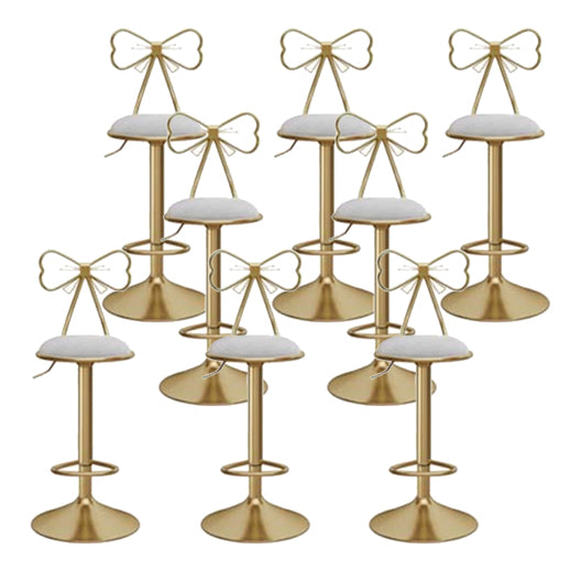 Glam Round Bar & Counter Stool Metal Adjustable Counter Stool with Swivel