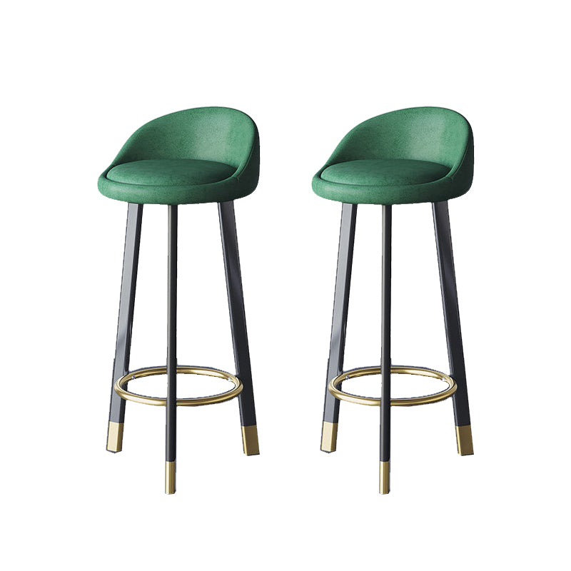 Glam Metal Barstool Fabric Counter Stool in Matte Finish for Home