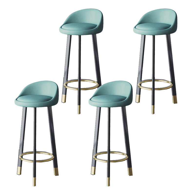 Glam Metal Barstool Fabric Counter Stool in Matte Finish for Home