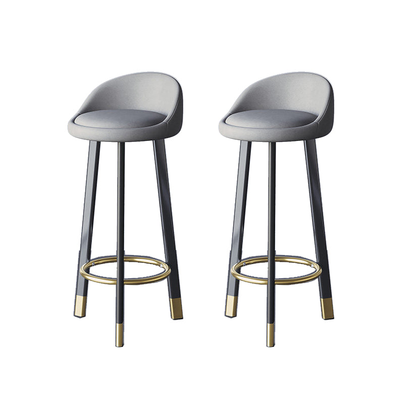 Glam Metal Barstool Fabric Counter Stool in Matte Finish for Home