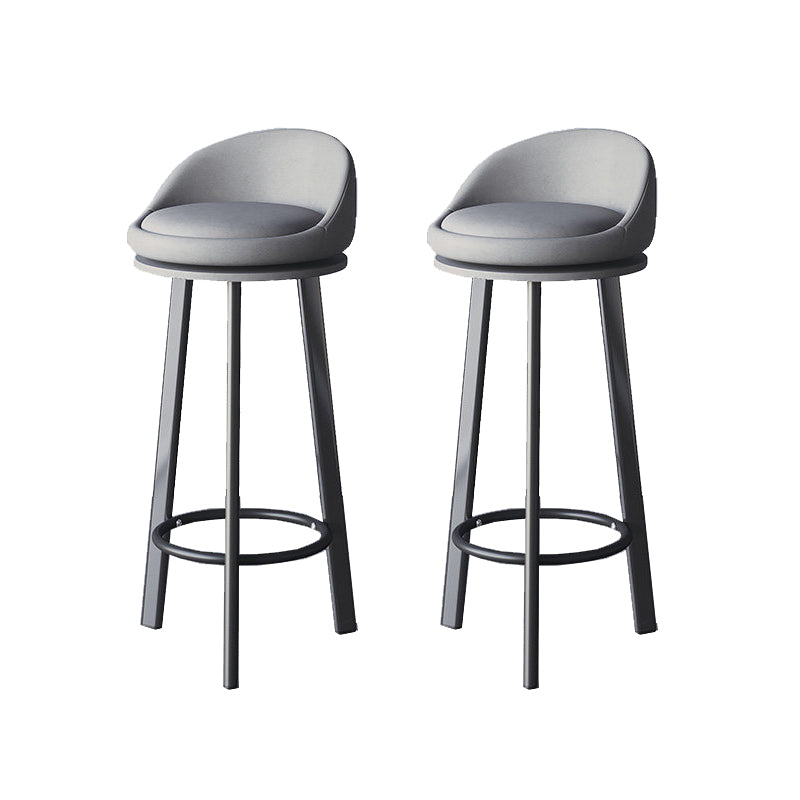 Glam Metal Barstool Fabric Counter Stool in Matte Finish for Home