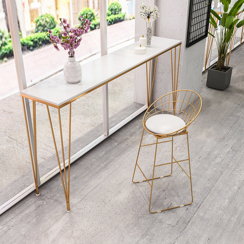 Glam 1/2/4/7 Pieces Bar Table Set Rectangle Wood Counter Table with High Stools