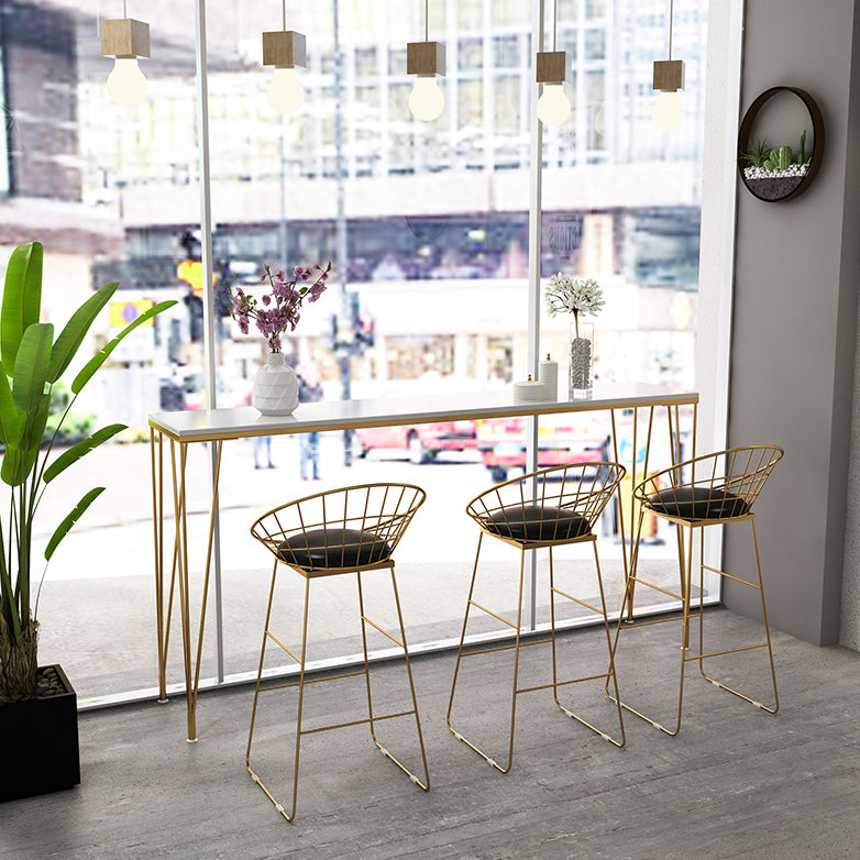 Glam 1/2/4/7 Pieces Bar Table Set Rectangle Wood Counter Table with High Stools