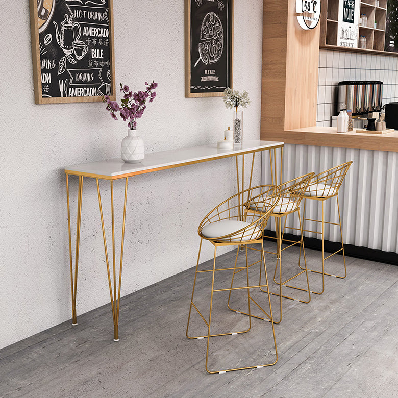 Glam 1/2/4/7 Pieces Bar Table Set Rectangle Wood Counter Table with High Stools