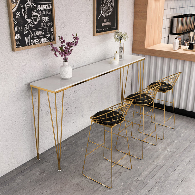 Glam 1/2/4/7 Pieces Bar Table Set Rectangle Wood Counter Table with High Stools