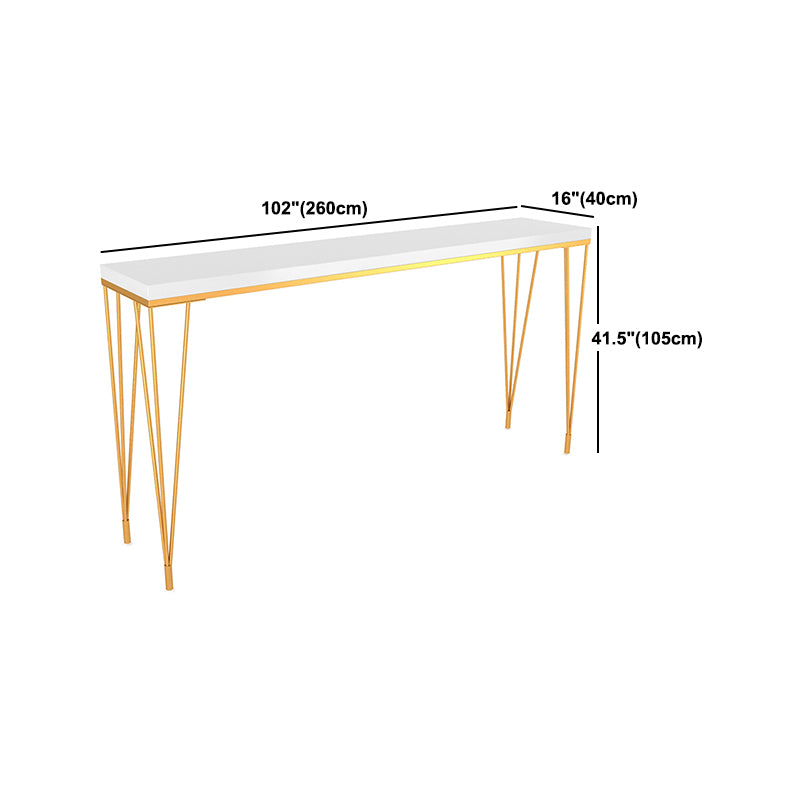 Glam 1/2/4/7 Pieces Bar Table Set Rectangle Wood Counter Table with High Stools