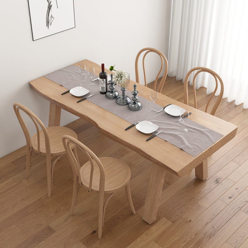 Modern 1/4/5/6 Pieces Dining Set Rectangle Pine Wood Dining Table Set