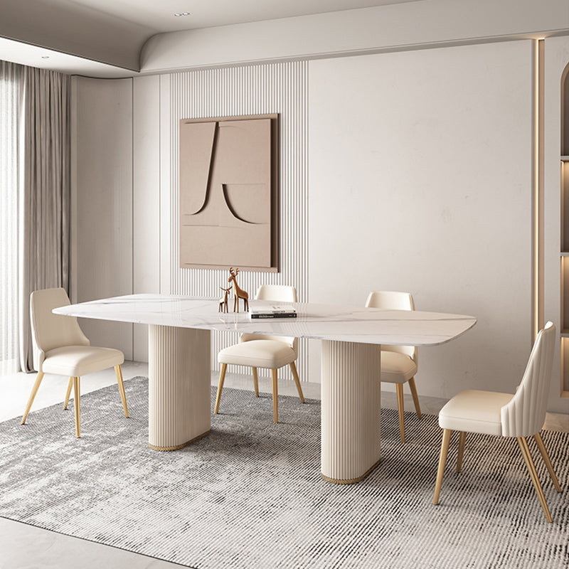 Nordic 1/4/5/7 Pieces Dining Set Stone Wood Dining Table for Dining Room