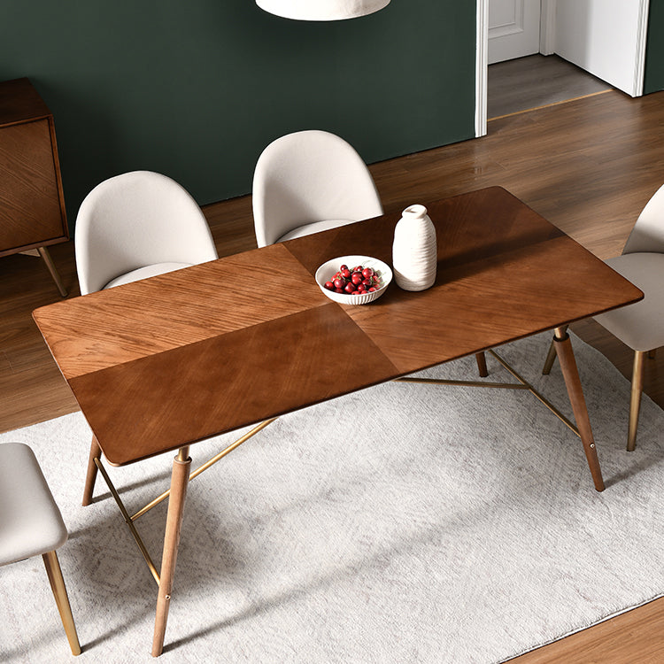 Traditional Luxury Dining Table Brown Wooden Dining Table for Home Use