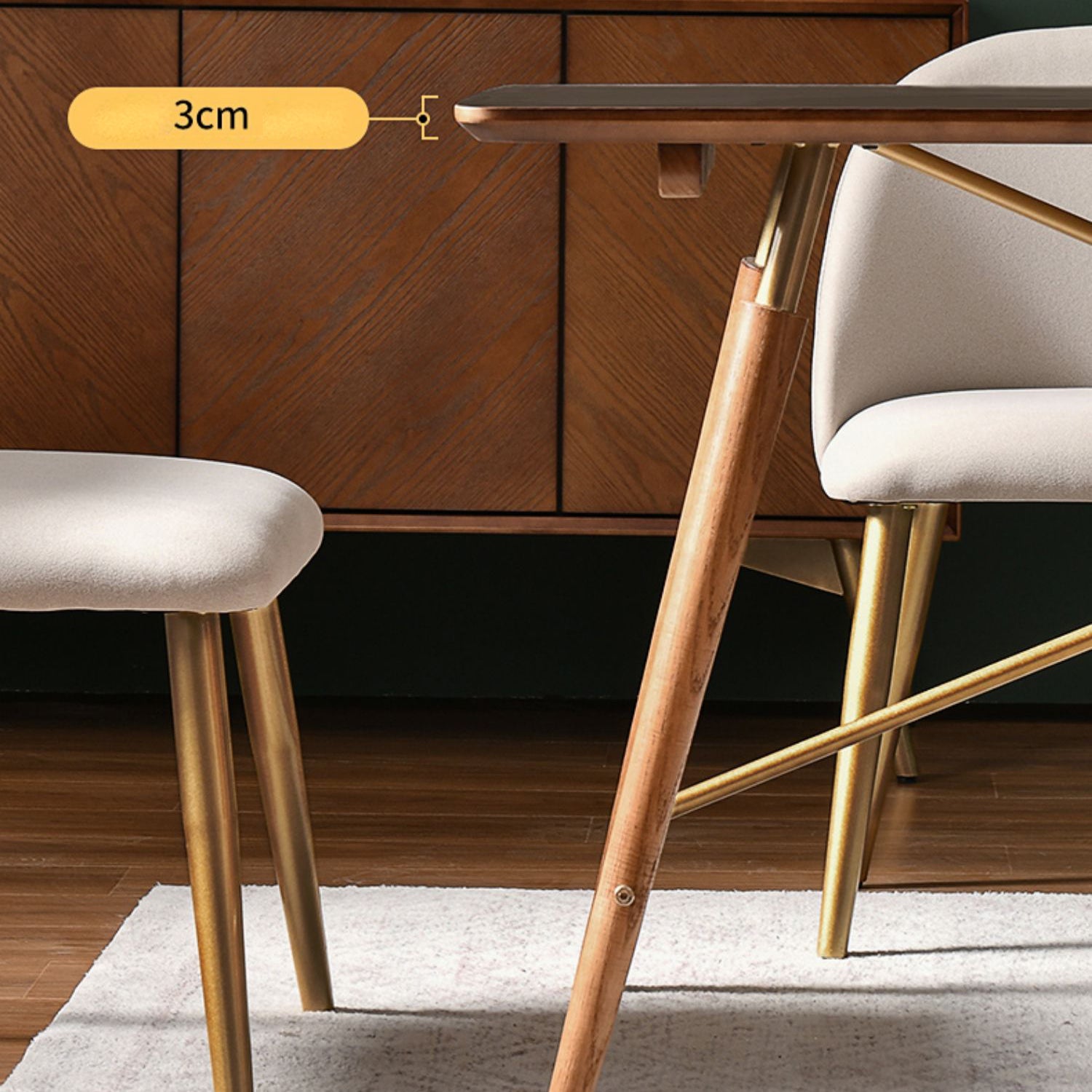 Traditional Luxury Dining Table Brown Wooden Dining Table for Home Use