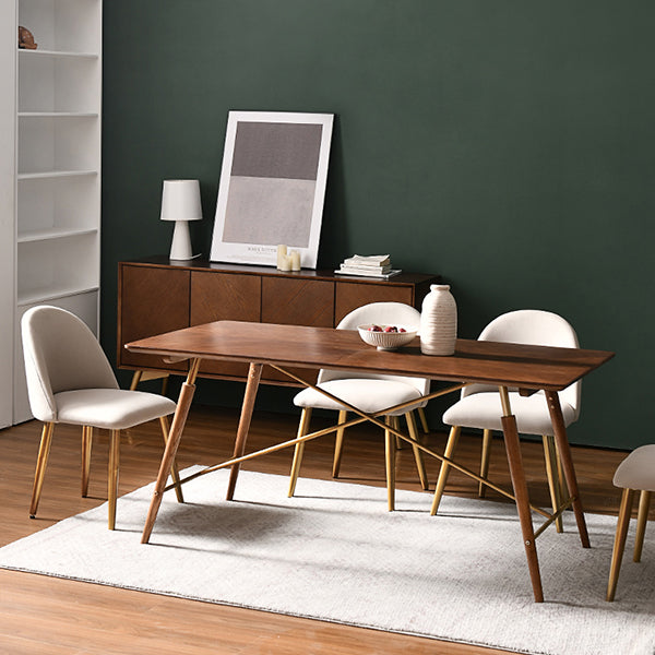 Traditional Luxury Dining Table Brown Wooden Dining Table for Home Use