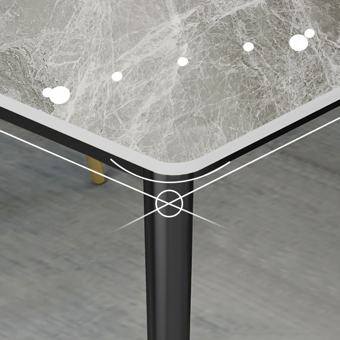 Industrial Style 4-foot Furniture Rectangle Stone Dinette Table for Home