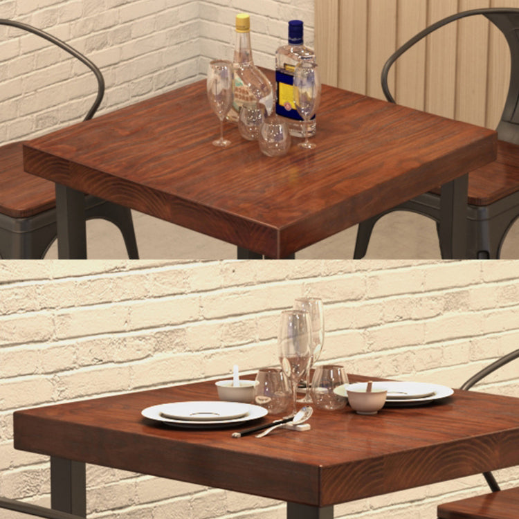 Industrial Square Dining Room Table Solid Wood Dining Site Table