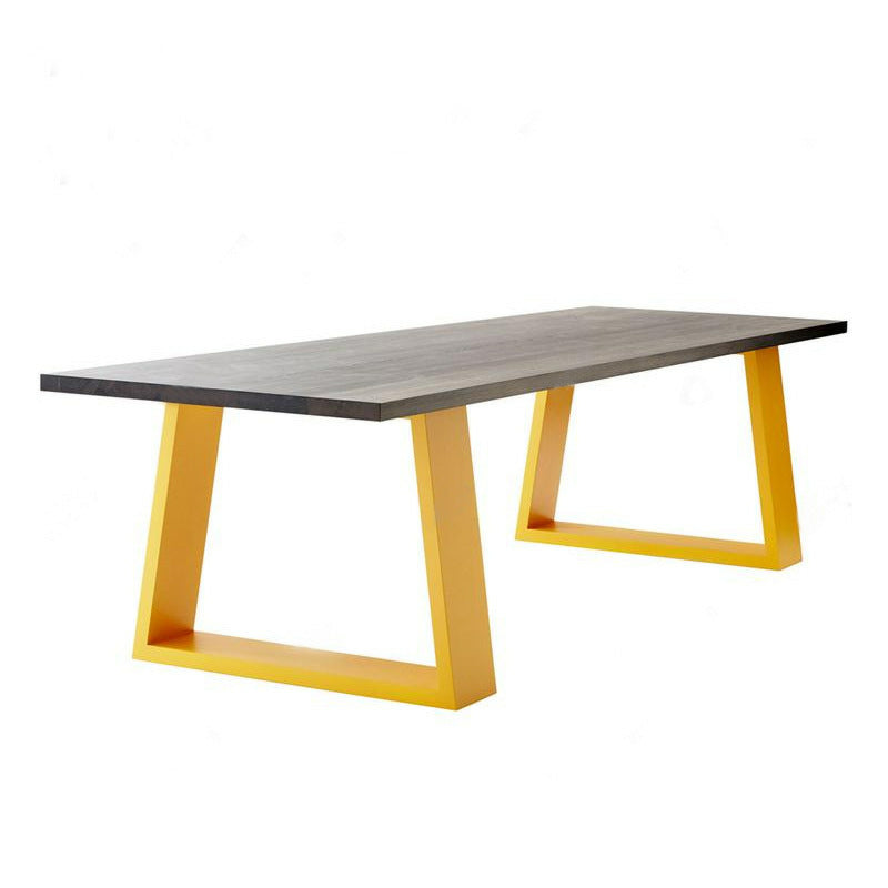 Metal Industrial Rectangle Indoor Table Pine Wood Top Table with Sled Base