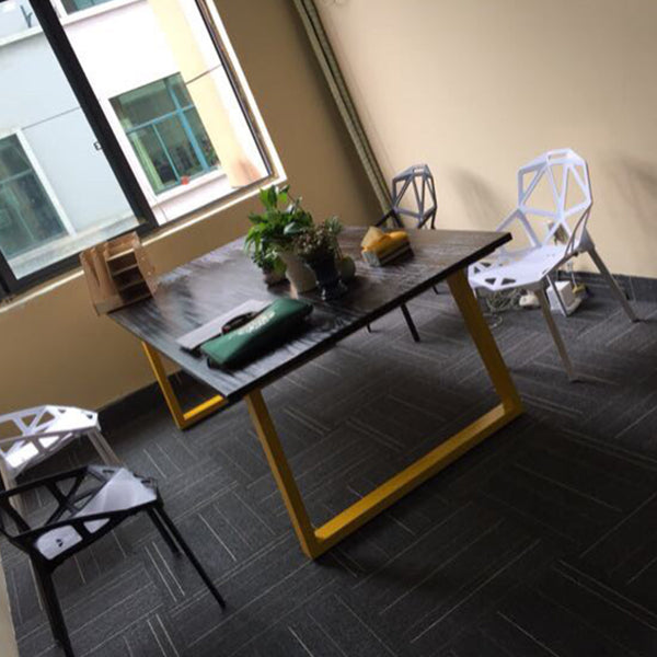 Metal Industrial Rectangle Indoor Table Pine Wood Top Table with Sled Base