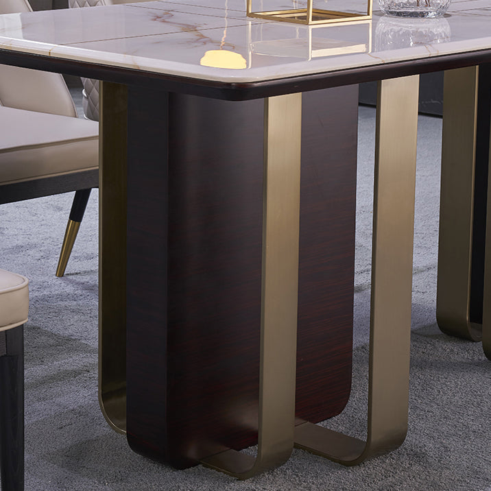 Traditional Luxury Stone Table Rectangle Dining Table for Home