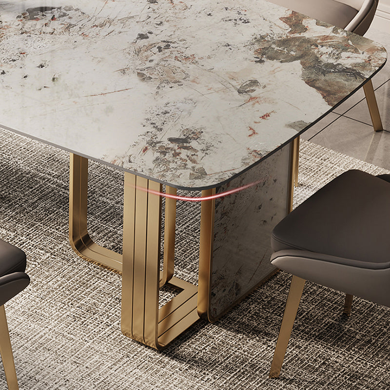 Traditional Luxury Dining Site Table Rectangle Stainless Steel Table