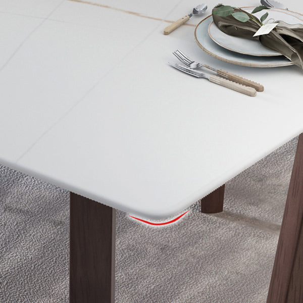 Sintered Stone White Top Table Industrial Trestle Base Table for Dining Room