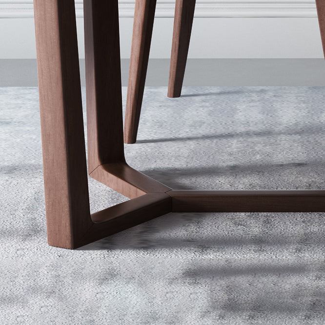 Sintered Stone White Top Table Industrial Trestle Base Table for Dining Room