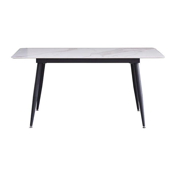 Industrial White Table for Restaurant Rectangle Dining Table with 4 Legs