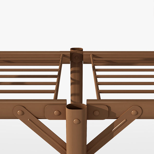 Brown Metal Frame Wardrobe Armoire Modern Folding Wardrobe Cabinet