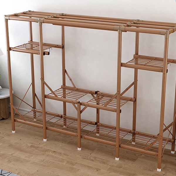 Brown Metal Frame Wardrobe Armoire Modern Folding Wardrobe Cabinet