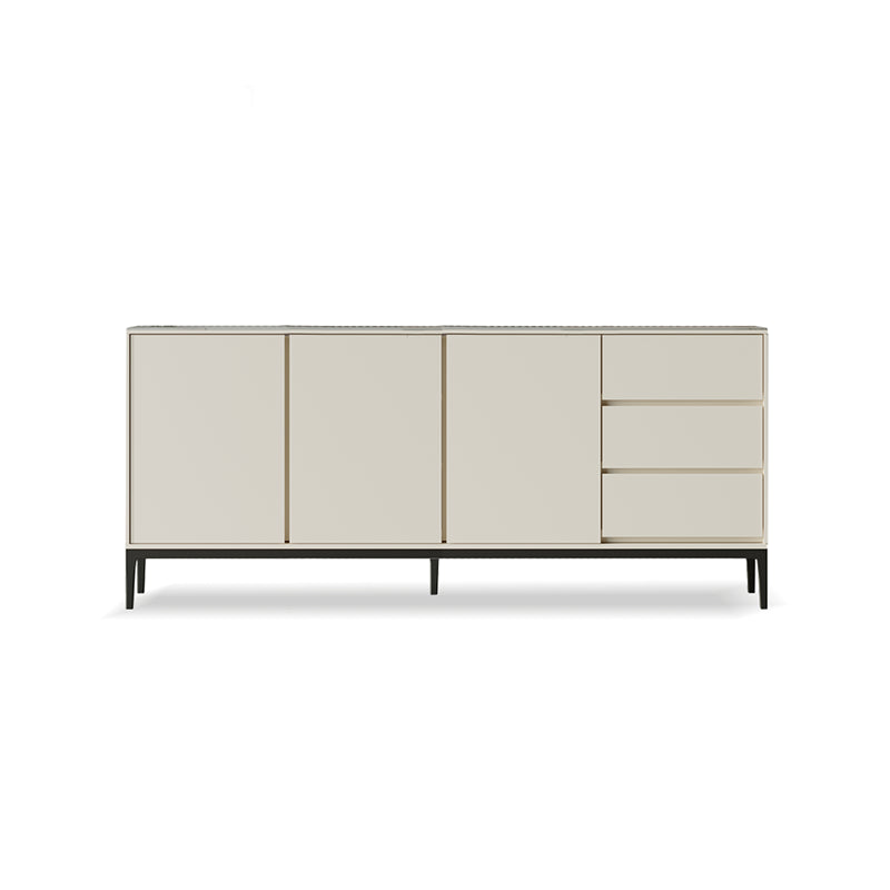 Sintered Stone Top Server Glam Style Buffet Sideboard with Door and Drawer