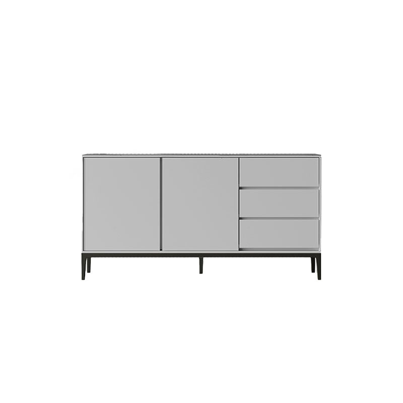 Sintered Stone Top Server Glam Style Buffet Sideboard with Door and Drawer