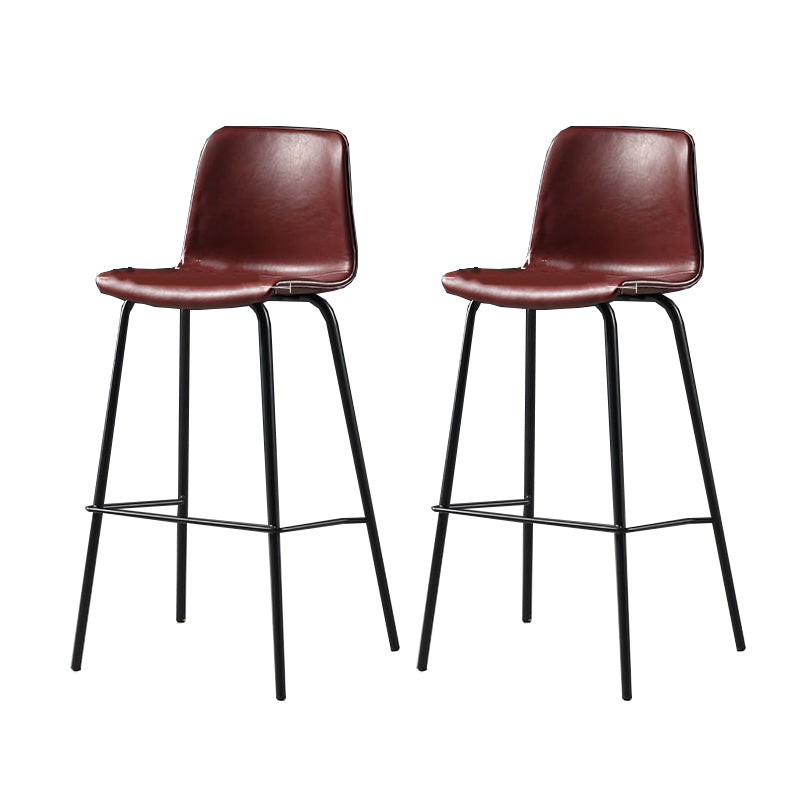 Industrial Indoor Bucket Counter Bar Stool Footrest Faux Leather Bar Stool