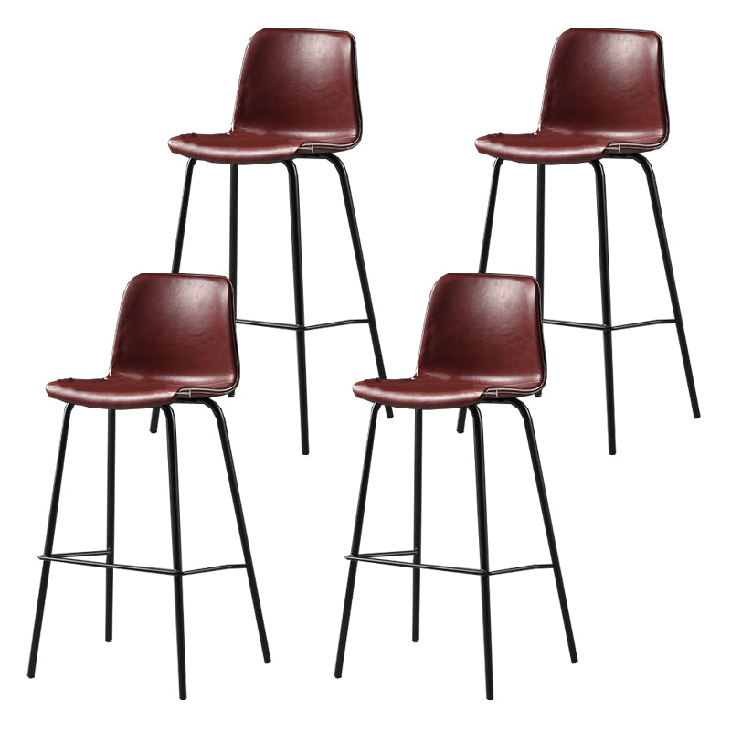 Industrial Indoor Bucket Counter Bar Stool Footrest Faux Leather Bar Stool